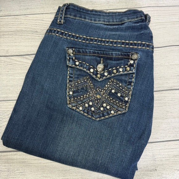 Carbon C3 Women Plus CT1001PLC Size 20 High Rise Embellished Jean Capris - Picture 1 of 12